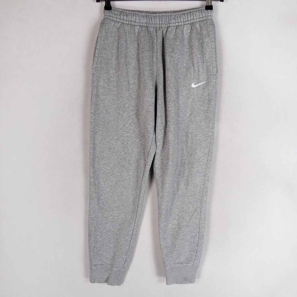 Nike Mens Joggers Small Gray Fleece Sweatpants Tapered Athletic Lounge Pants